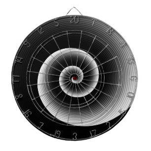 contemporary black and white dart board