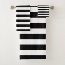 Contemporary Black and White Horizontal Striped
