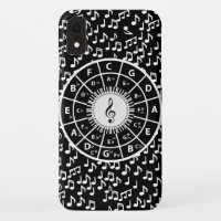 Contemporary black and white music wheel design iPhone XR case