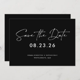 Contemporary Black and white Save the Date Invitation