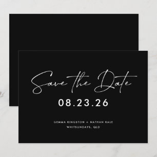Contemporary Black and white Save the Date Invitation
