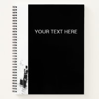 Contemporary Black and White Spiral Notebook