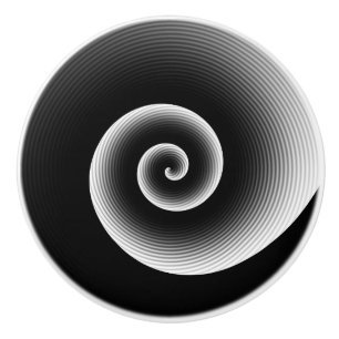 Contemporary Black and White Stylish Twirl Pattern Ceramic Knob