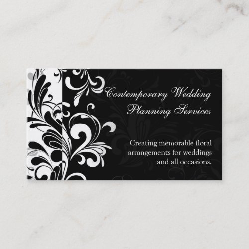Contemporary Black and White Swirl Business Card Template