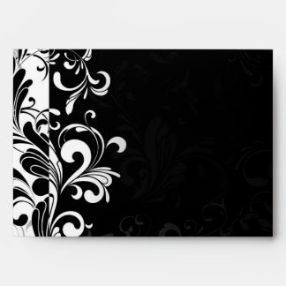 Contemporary Black and White Swirl Envelope