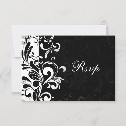 Contemporary Black and White Swirl Custom Invites