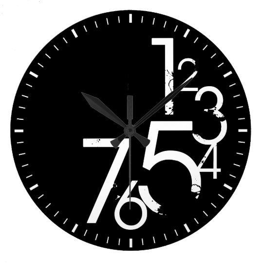 contemporary black and white wall clock