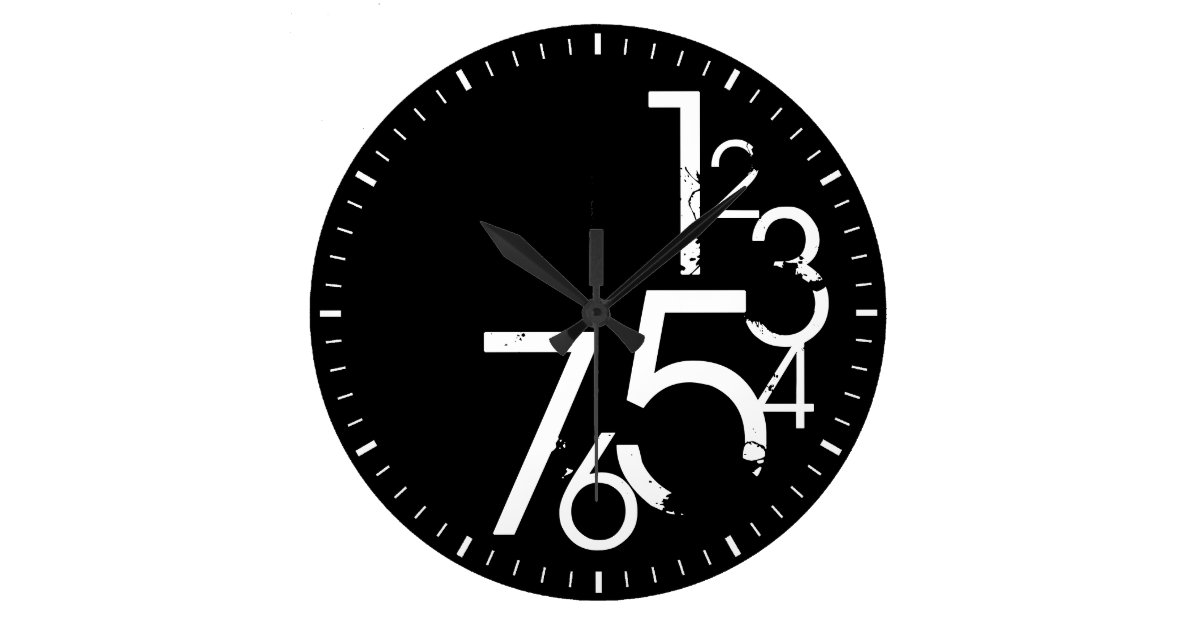 contemporary black and white wall clock