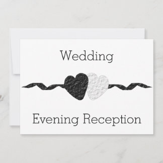Contemporary Black And White Wedding Reception Invitation