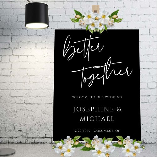 Contemporary Black and White Wedding Welcome Sign