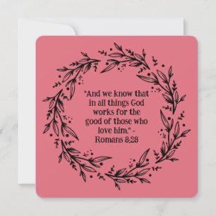 Contemporary Black Floral Wreath Religious Blank