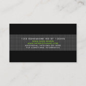 Contemporary Black Green White Business Card (Back)