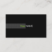 Contemporary Black Green White Business Card (Front)