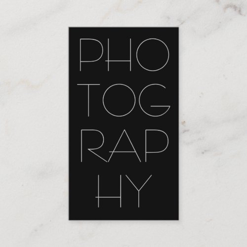 Contemporary Black Photography Business Card