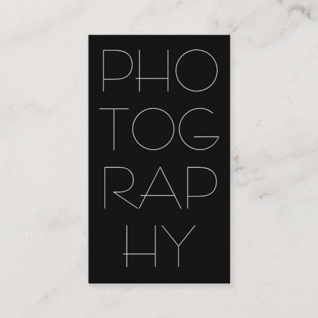 Contemporary Black Photography Business Card (Front)