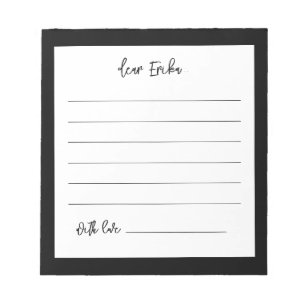 Contemporary black Time capsule 1st Birthday Notepad