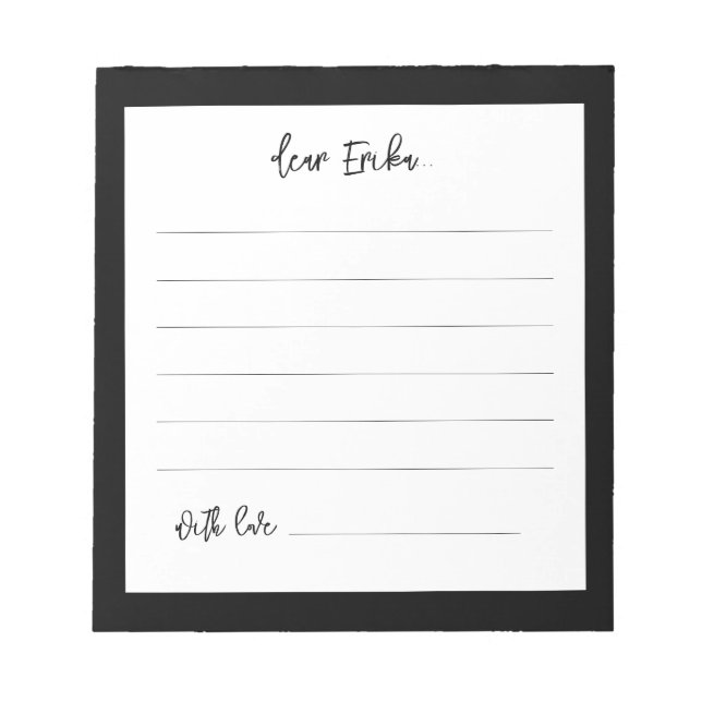 Contemporary black Time capsule 1st Birthday Notepad (Front)