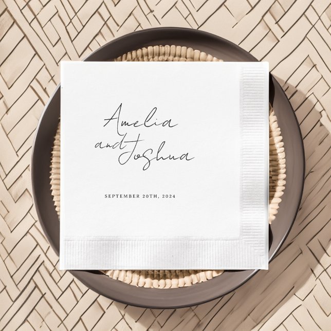 Contemporary Black Wedding Favors Napkins (Creator Uploaded)