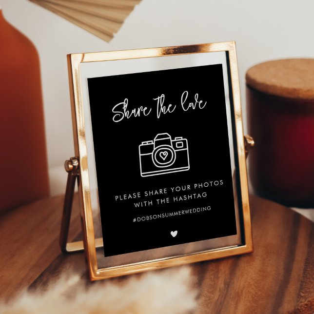 Contemporary black wedding Share the love sign (Creator Uploaded)