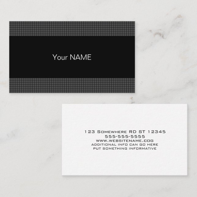 Contemporary Black White and Grey Business Card (Front/Back)