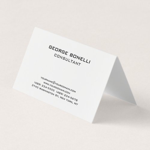 Contemporary Black  White Classical Business Card