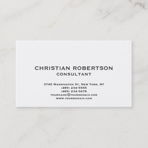 Contemporary Black White Consultant Business Card