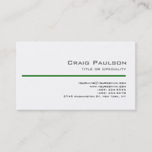 Contemporary Black White Green Line Business Card