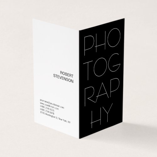 Contemporary Black  White Photography Modern Business Card