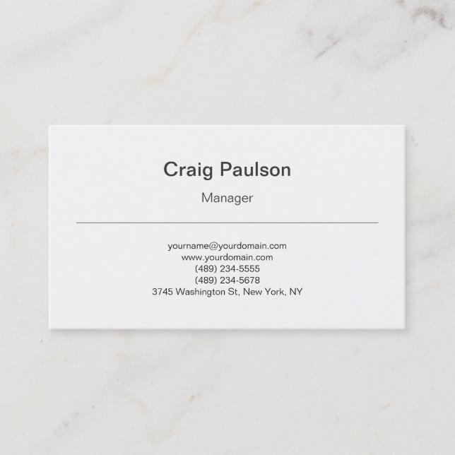 Contemporary Black White Trendy Business Card (Front)