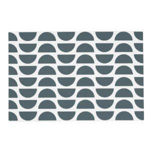 Contemporary Blue Abstract Geometric Print Placemat