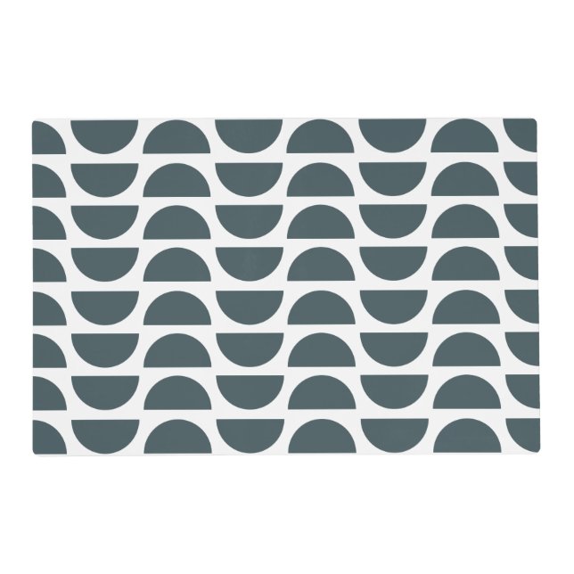 Contemporary Blue Abstract Geometric Print Placemat (Front)