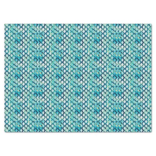 Contemporary Blue Abstract Pattern Tissue Paper