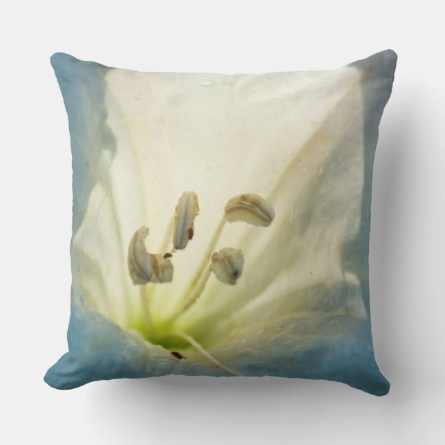 Contemporary blue and white throw pillow (Front)
