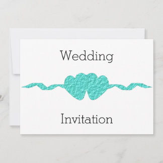 Contemporary Blue Hearts Wedding Invitation