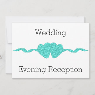 Contemporary Blue Hearts Wedding Reception Invitation