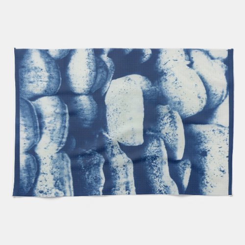 Contemporary Blue Mushroom Photography Kitchen Towel