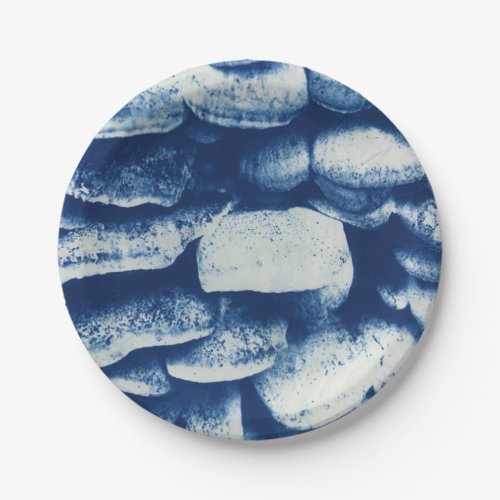 Contemporary Blue Mushroom Photography Paper Plates
