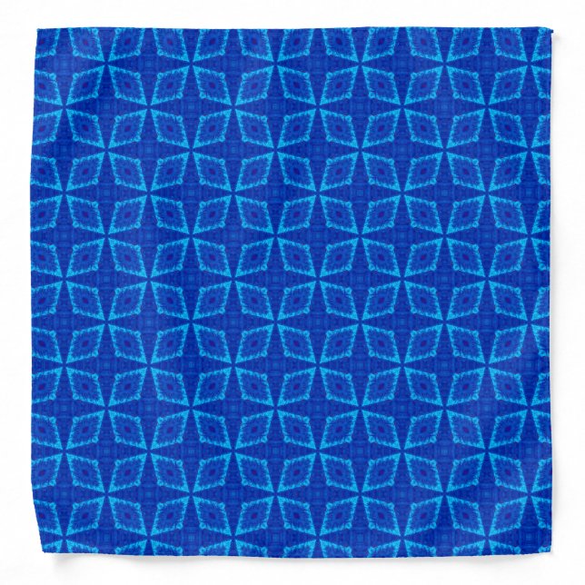 Contemporary blue pattern bandana (Front)