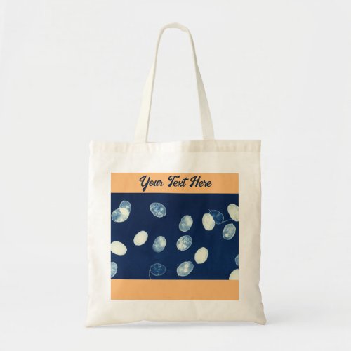 Contemporary Blue  Peach Seeds Tote Bag