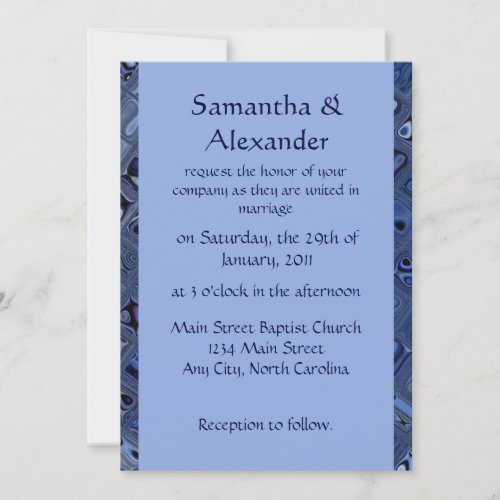 Contemporary Blue Wedding Invite