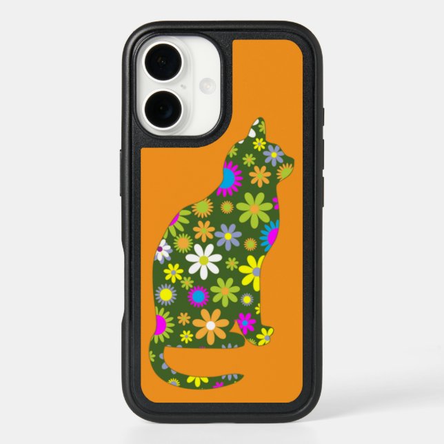 Contemporary Botanical Cat Otterbox Phone Case (Back)