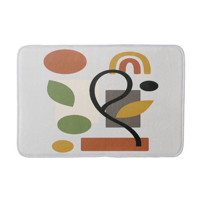 Contemporary Botanical Geometry  Bath Mat (Front)