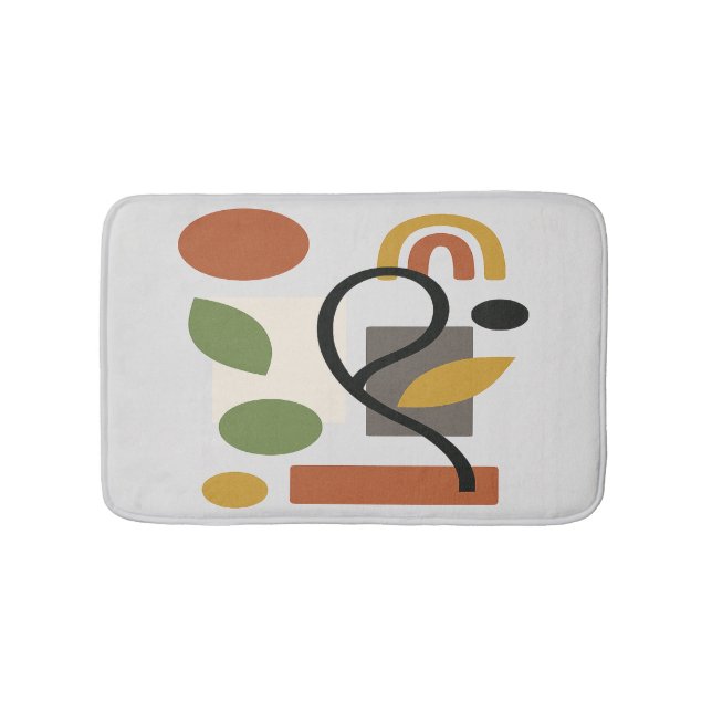 Contemporary Botanical Geometry  Bath Mat (Front)