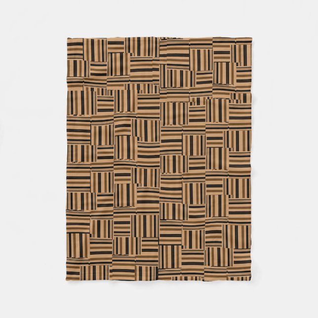 Contemporary Brown and Black Fleece Blanket (Front)
