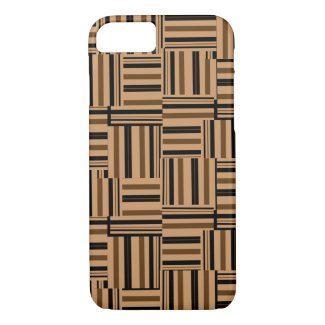 Contemporary Brown Black Stripes iPhone 8/7 Case