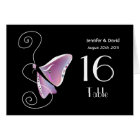 Contemporary Butterfly Wedding Table Number Card
