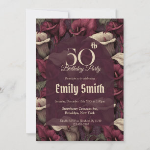 Contemporary Call Lilies Accent First Birthday Invitation