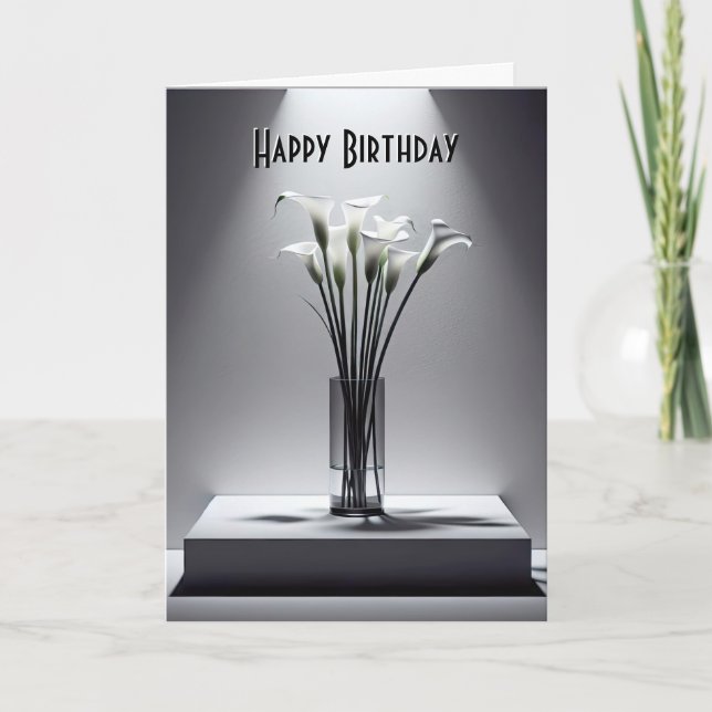 Contemporary Calla Lily Bouquet Card (Front)