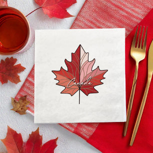 Contemporary Canadian Maple Leaf ID1071 Paper Dinner Napkins