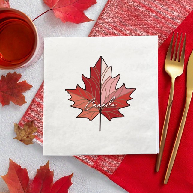 Contemporary Canadian Maple Leaf ID1071 Paper Dinner Napkins (Creator Uploaded)
